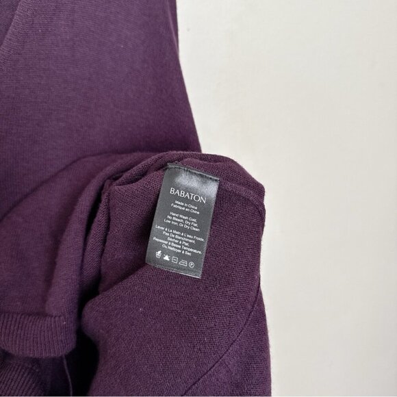 Aritzia Womens XXS/XS Babaton Vneck Baylor Wool Pocket Sweater In Purple - Picture 11 of 15